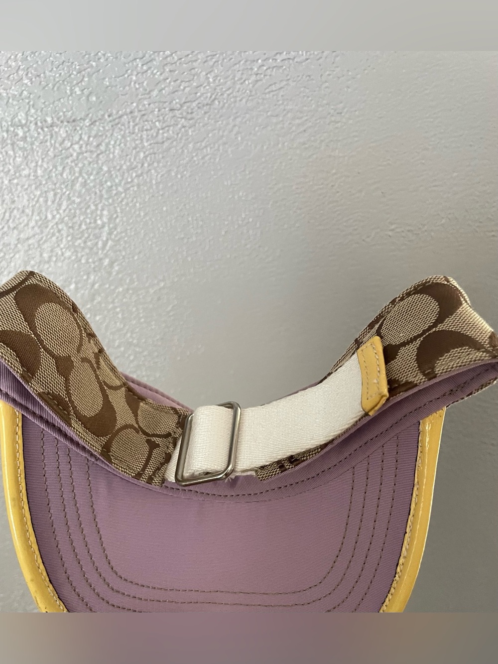 Coach Brown Signature Visor with Yellow Trim - Picture 4 of 5